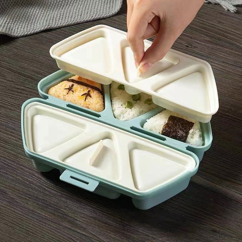 Japanese-style Triangle Six-in-one Grinding Tool Rice Ball Portable Outdoor Outing Sushi Bento Box Picnic Lunch Box - Walfos® Kitchenware