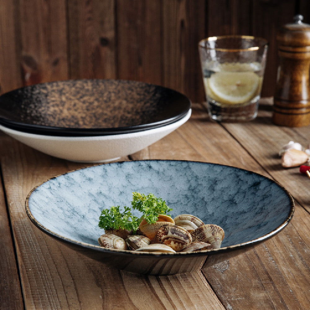 Japanese Ceramic Bamboo Hat Salad Bowl - Walfos® Kitchenware