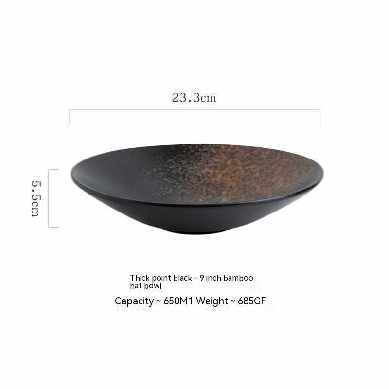 Japanese Ceramic Bamboo Hat Salad Bowl - Walfos® Kitchenware