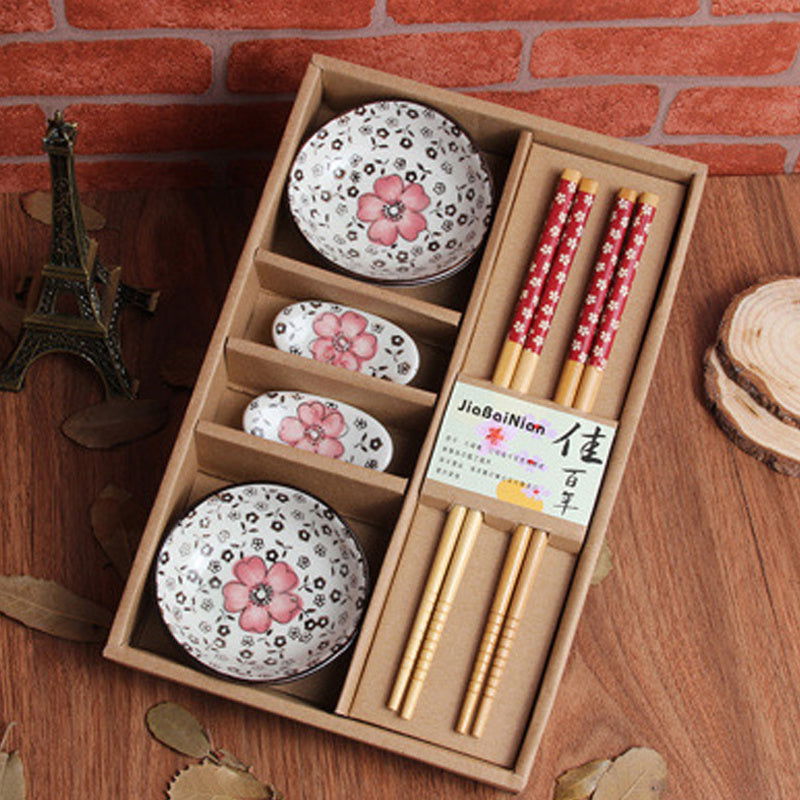 Japanese Ceramic Plate Chopsticks Tableware Set - Walfos® Kitchenware