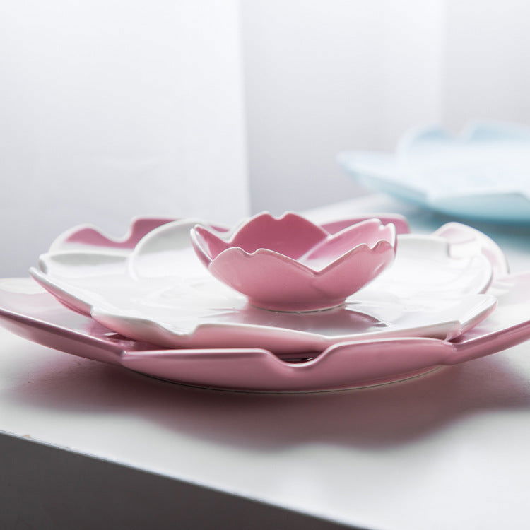 Japanese Ceramic Sakura Plate Creative Dinner Plate - Walfos® Kitchenware