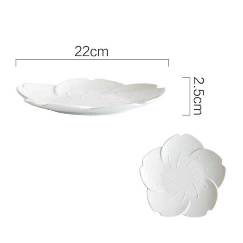 Japanese Ceramic Sakura Plate Creative Dinner Plate - Walfos® Kitchenware