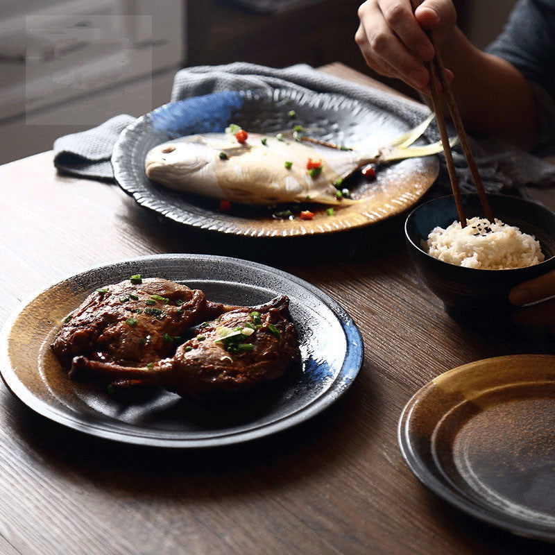 Japanese Ceramic Tableware Hotel Plate Fish Hand Painted Plate - Walfos® Kitchenware