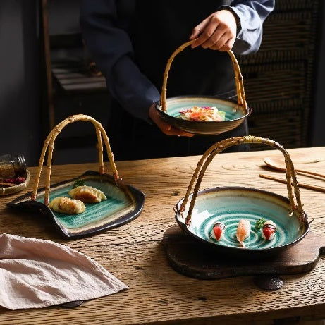 Japanese Cuisine Plate With Handle Basket Plate - Walfos® Kitchenware