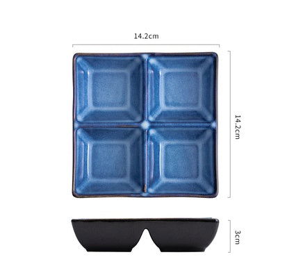 Japanese Dipping Dish Divided Ceramic Multi-style Flavor Dish Snack Dish - Walfos® Kitchenware