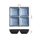 Japanese Dipping Dish Divided Ceramic Multi-style Flavor Dish Snack Dish - Walfos® Kitchenware