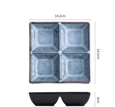 Japanese Dipping Dish Divided Ceramic Multi-style Flavor Dish Snack Dish - Walfos® Kitchenware