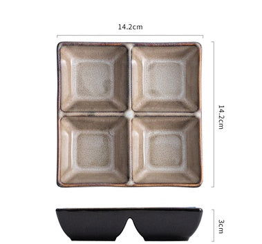 Japanese Dipping Dish Divided Ceramic Multi-style Flavor Dish Snack Dish - Walfos® Kitchenware
