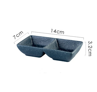 Japanese Dipping Dish Divided Ceramic Multi-style Flavor Dish Snack Dish - Walfos® Kitchenware