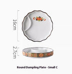Japanese Dumpling Round Square Plate Ceramic - Walfos® Kitchenware