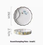 Japanese Dumpling Round Square Plate Ceramic - Walfos® Kitchenware