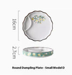 Japanese Dumpling Round Square Plate Ceramic - Walfos® Kitchenware