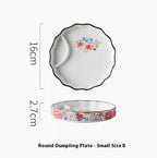 Japanese Dumpling Round Square Plate Ceramic - Walfos® Kitchenware
