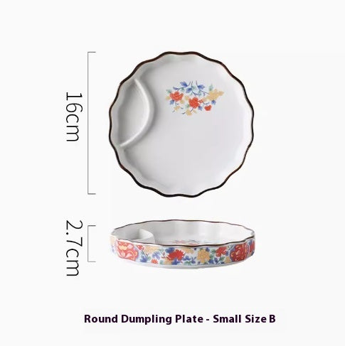Japanese Dumpling Round Square Plate Ceramic - Walfos® Kitchenware
