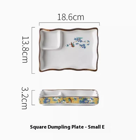 Japanese Dumpling Round Square Plate Ceramic - Walfos® Kitchenware