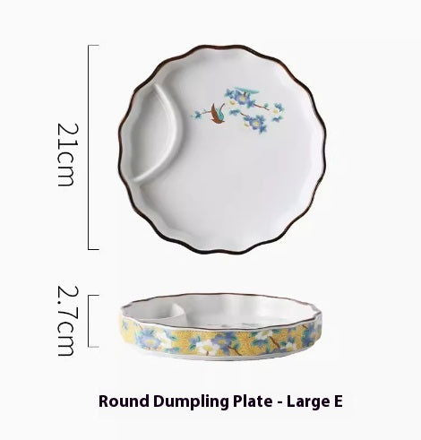 Japanese Dumpling Round Square Plate Ceramic - Walfos® Kitchenware