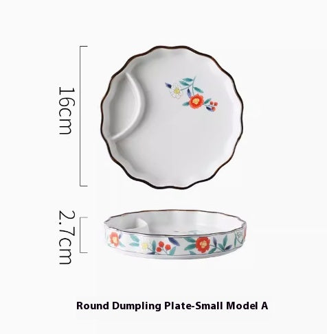 Japanese Dumpling Round Square Plate Ceramic - Walfos® Kitchenware