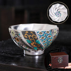 Japanese Enamel Color Silver Plated Tea Cup Ceramic Cup Master Cup Tea Cup Jianzhan Kung Fu Tea Set - Walfos® Kitchenware