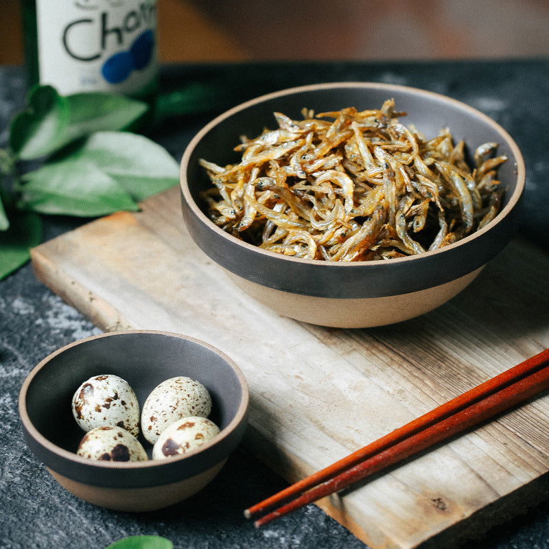 Japanese Fasting Japanese Style Retro Tableware Stoneware Rice Bowl Ramen Bowl - Walfos® Kitchenware