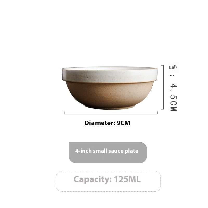 Japanese Fasting Japanese Style Retro Tableware Stoneware Rice Bowl Ramen Bowl - Walfos® Kitchenware