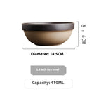 Japanese Fasting Japanese Style Retro Tableware Stoneware Rice Bowl Ramen Bowl - Walfos® Kitchenware