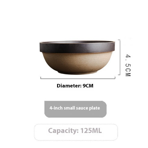 Japanese Fasting Japanese Style Retro Tableware Stoneware Rice Bowl Ramen Bowl - Walfos® Kitchenware