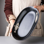 Japanese Hand-painted Fish Plate Large Fish Plate - Walfos® Kitchenware