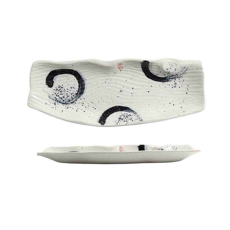 Japanese Large Long Plate Plate Long Plate Ceramic Sushi Sashimi Plate Restaurant Restaurant Table - Walfos® Kitchenware