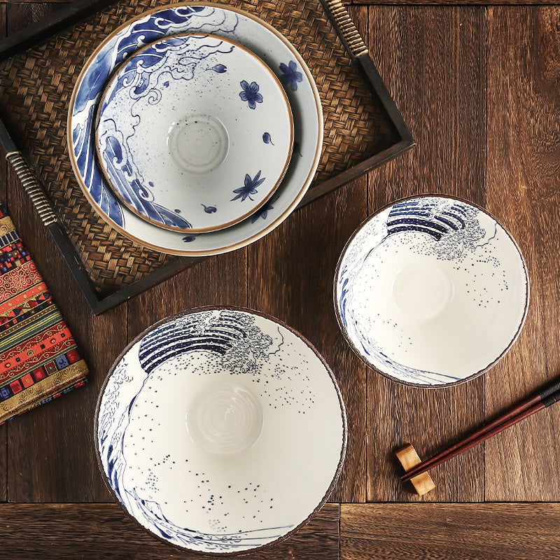 Japanese Large Ramen Ceramic Hat Bowl - Walfos® Kitchenware