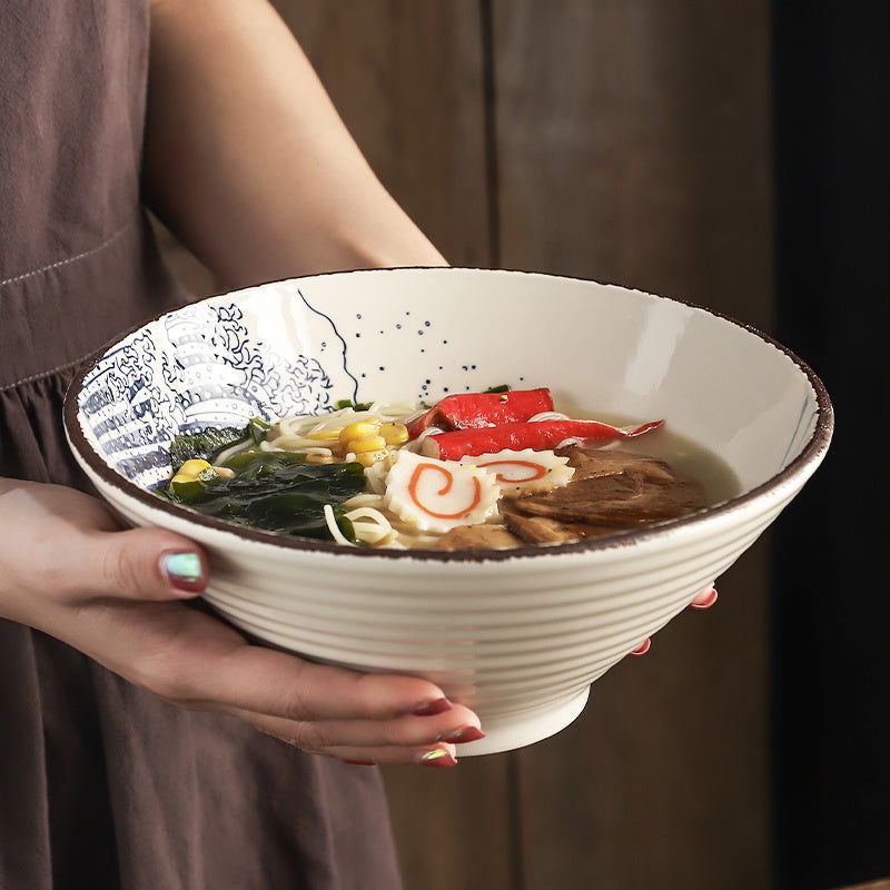 Japanese Large Ramen Ceramic Hat Bowl - Walfos® Kitchenware