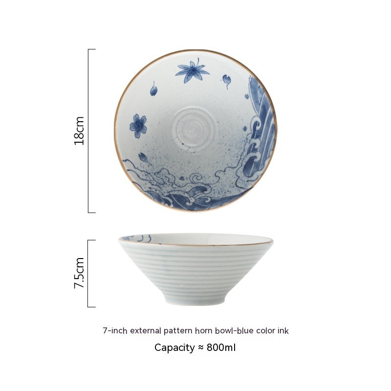 Japanese Large Ramen Ceramic Hat Bowl - Walfos® Kitchenware