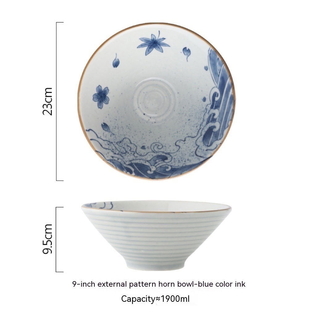 Japanese Large Ramen Ceramic Hat Bowl - Walfos® Kitchenware