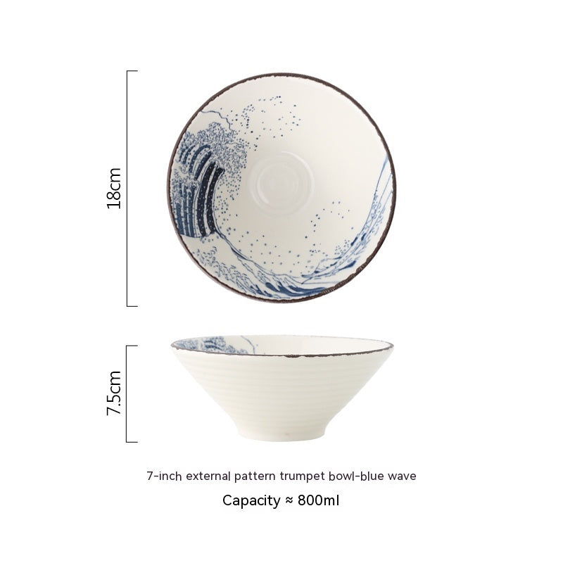 Japanese Large Ramen Ceramic Hat Bowl - Walfos® Kitchenware