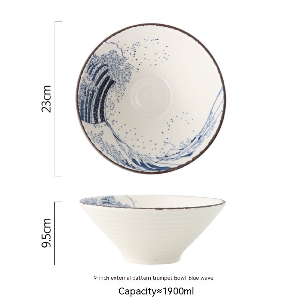 Japanese Large Ramen Ceramic Hat Bowl - Walfos® Kitchenware