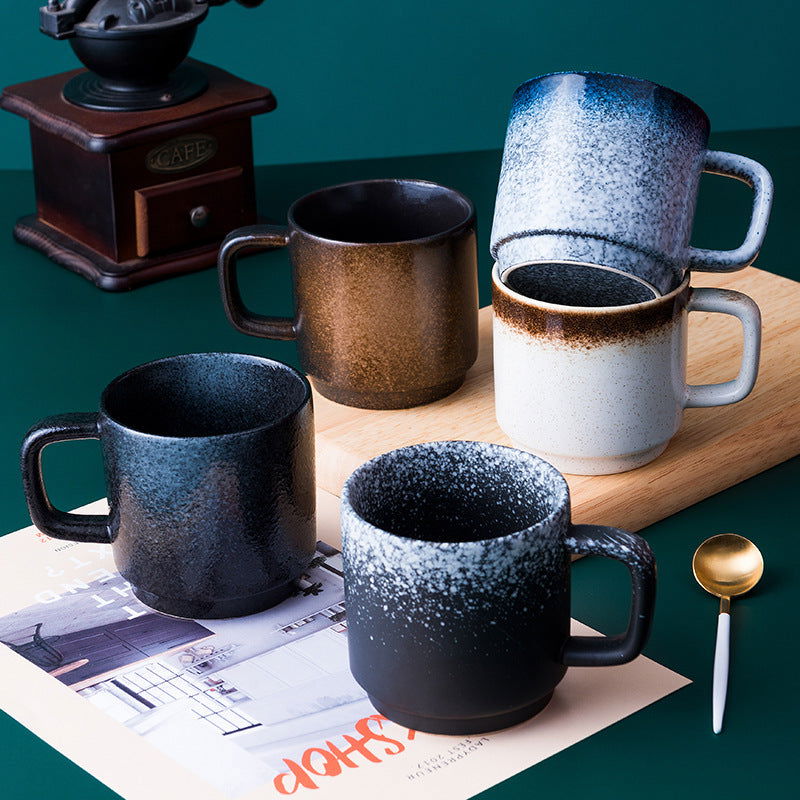 Japanese Mug Ceramic Cup Water Cup Coffee Cup Handle Cup Drinking Cup Household Milk Cup Juice Cup Tea Cup - Walfos® Kitchenware