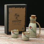 Japanese Retro Sake Wine Warmer Gift Box Set Hot Wine Shochu Pot Ceramic Wine Cup White Wine Household Wine Glass - Walfos® Kitchenware