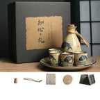 Japanese Retro Sake Wine Warmer Gift Box Set Hot Wine Shochu Pot Ceramic Wine Cup White Wine Household Wine Glass - Walfos® Kitchenware
