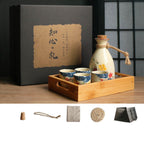 Japanese Retro Sake Wine Warmer Gift Box Set Hot Wine Shochu Pot Ceramic Wine Cup White Wine Household Wine Glass - Walfos® Kitchenware