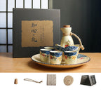 Japanese Retro Sake Wine Warmer Gift Box Set Hot Wine Shochu Pot Ceramic Wine Cup White Wine Household Wine Glass - Walfos® Kitchenware