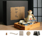 Japanese Retro Sake Wine Warmer Gift Box Set Hot Wine Shochu Pot Ceramic Wine Cup White Wine Household Wine Glass - Walfos® Kitchenware