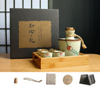 Japanese Retro Sake Wine Warmer Gift Box Set Hot Wine Shochu Pot Ceramic Wine Cup White Wine Household Wine Glass - Walfos® Kitchenware