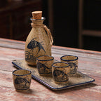 Japanese Retro Sake Wine Warmer Gift Box Set Hot Wine Shochu Pot Ceramic Wine Cup White Wine Household Wine Glass - Walfos® Kitchenware