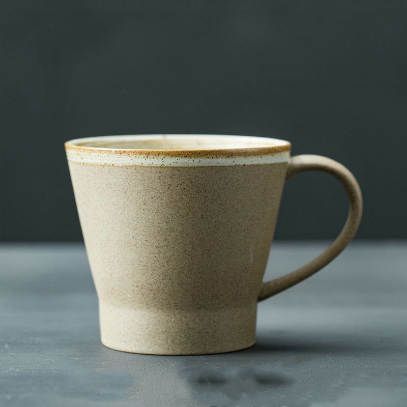 Japanese Rough Pottery Coffee Cup Handmade Creative Lovers Tea Cup Retro Personality Breakfast Milk Cup Art Mug - Walfos® Kitchenware