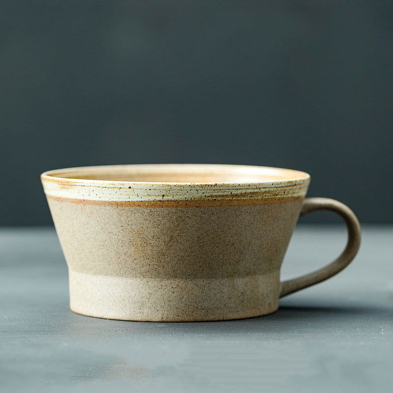 Japanese Rough Pottery Coffee Cup Handmade Creative Lovers Tea Cup Retro Personality Breakfast Milk Cup Art Mug - Walfos® Kitchenware
