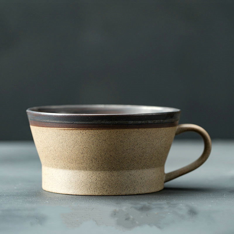 Japanese Rough Pottery Coffee Cup Handmade Creative Lovers Tea Cup Retro Personality Breakfast Milk Cup Art Mug - Walfos® Kitchenware