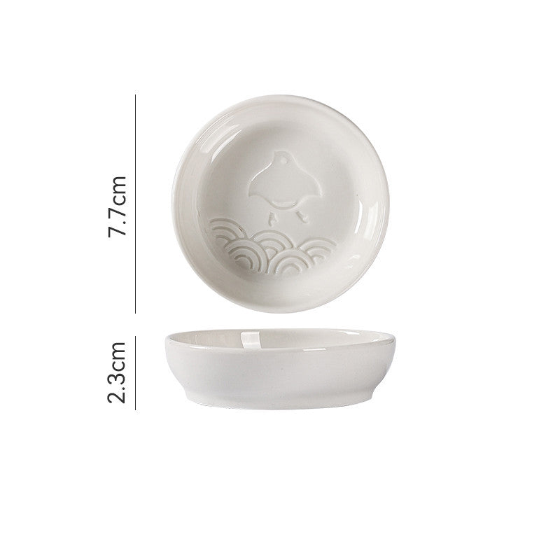 Japanese Round Creative Ceramic Soy Sauce Dish - Walfos® Kitchenware