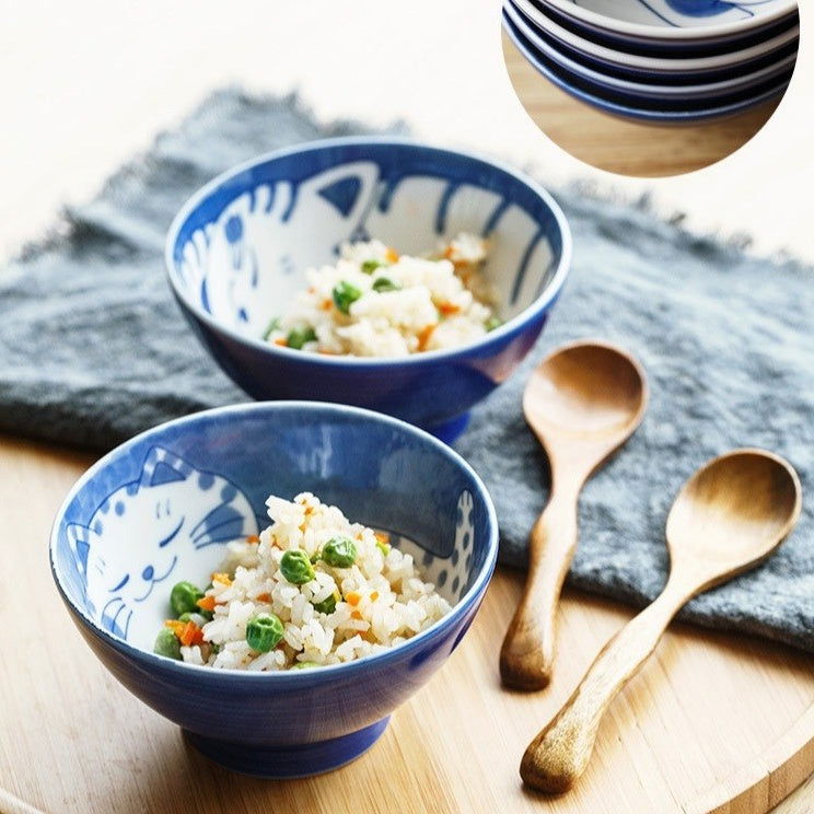 Japanese Style Cat Ceramic Japanese Bowl - Walfos® Kitchenware