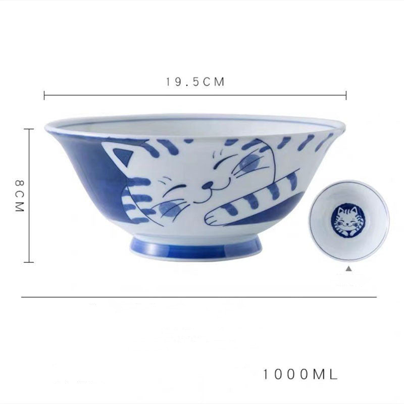 Japanese Style Cat Ceramic Japanese Bowl - Walfos® Kitchenware