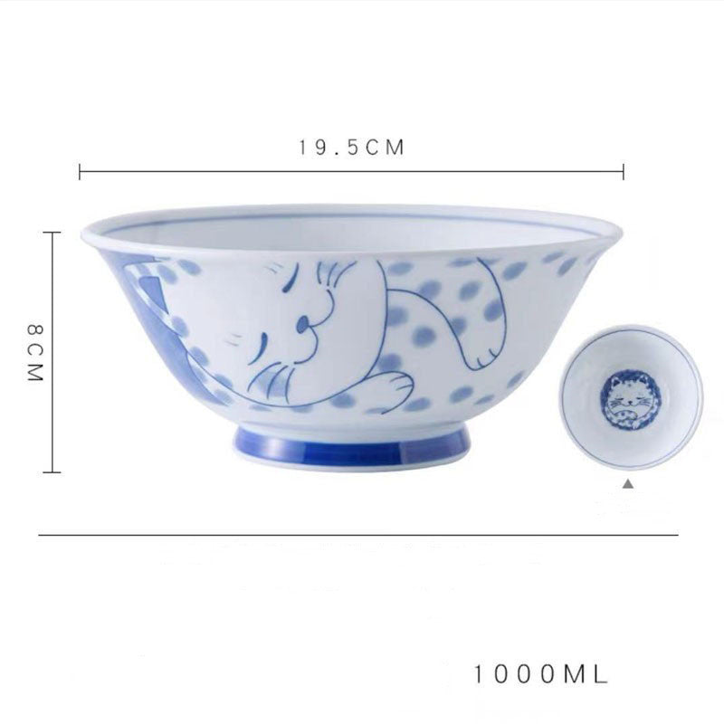 Japanese Style Cat Ceramic Japanese Bowl - Walfos® Kitchenware