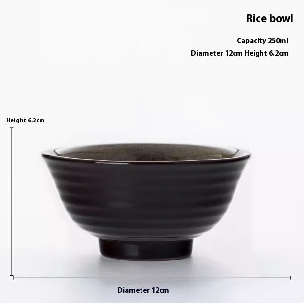 Japanese Style Ceramic Bowl Single Eating Bowl Kiln Baked Rib Bowl - Walfos® Kitchenware